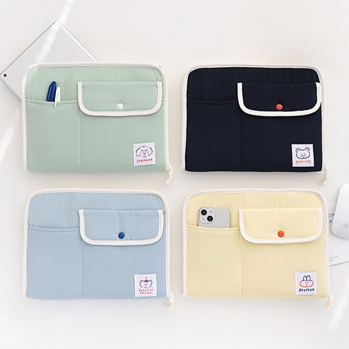 Light Color Laptop Sleeve Soft Cotton Shockproof Laptop Handbag for Ladies Students Girls