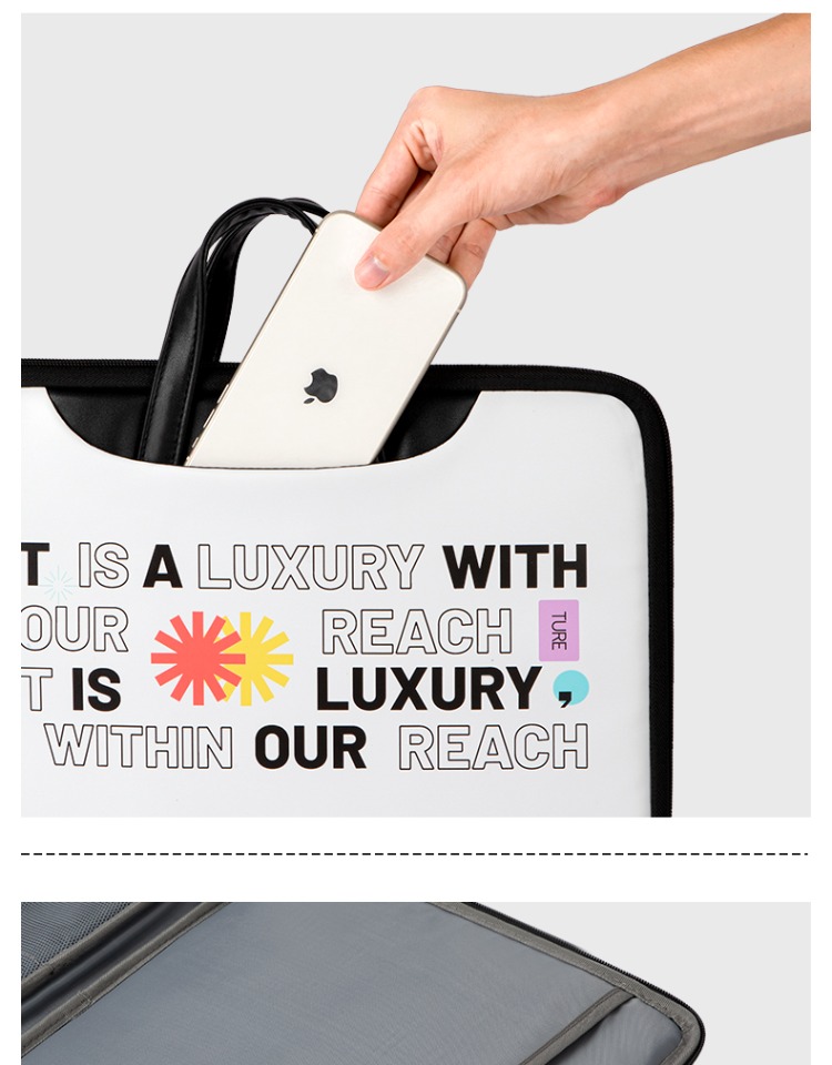 Letter PU laptop bag part show