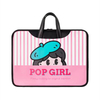 Custom Logo Design PU Leather Laptop Bag Girl Character College Students Travel Daily Use Laptop Bag