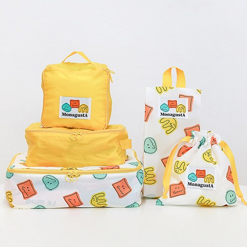 5pcs Travel Pouch Set Large Size Multi Function Reusable Bag