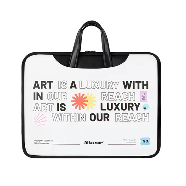 Custom Logo Design PU Leather Laptop Bag Letter Sentence Laptop Briefcase Factory Wholesale Laptop Sleeve