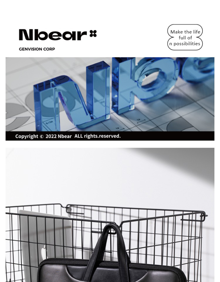 Simple black laptop bag detail