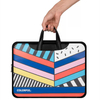 Custom Logo Design PU Leather Laptop Bag Colorful Stripe Laptop Briefcase for Men Women