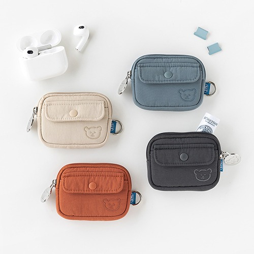 Cute Korean Style Airpods Pouch Soft Nylon Earphone Bag