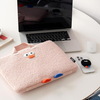 Cute Carton POMPOM Laptop Bag with Handle Strap Soft Cotton Shockproof Laptop Briefcase