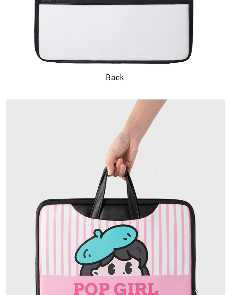 Girl character laptop bag back