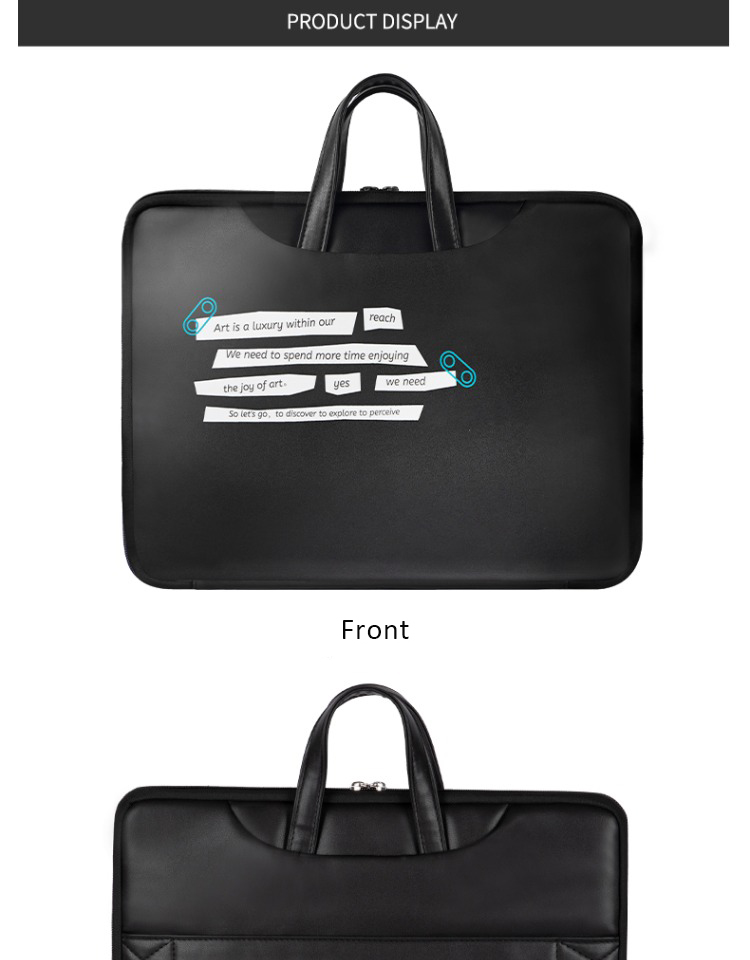 Simple black laptop bag front