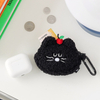 Cute Korean Style Airpods Pouch Soft Black Kitty Mini Key Coin Pouch for Girls
