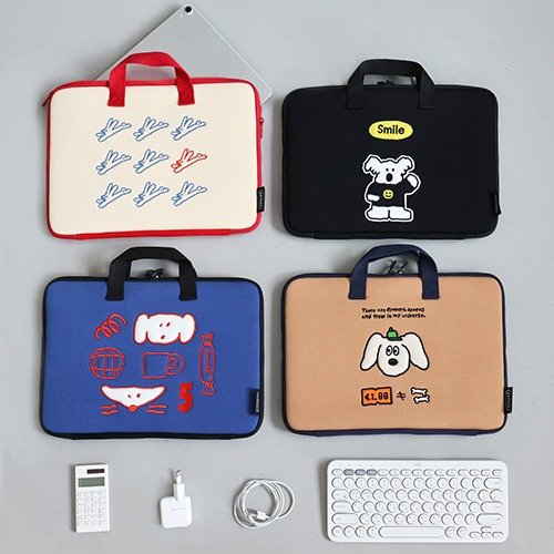Romane Cute Style Soft Cotton Laptop Sleeve with Handle Strap