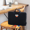 Cute Carton POMPOM Laptop Bag with Handle Strap Soft Cotton Shockproof Laptop Briefcase
