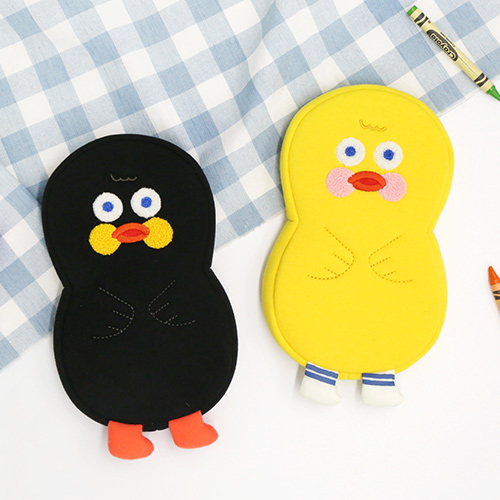 Korean Style Cute Pencase Cartoon Duck Shape Soft Cotton Pen Bag