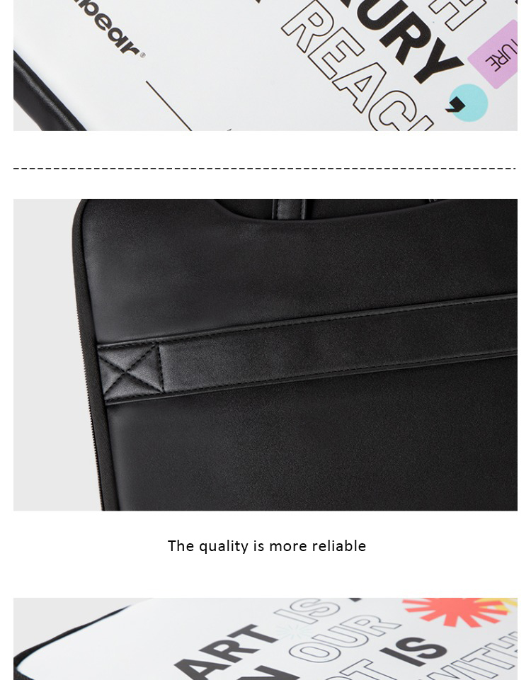 Letter PU laptop bag detail show