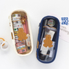 DD Clear Pen Case Transparent PVC Cute Animal Bear Print Students Pen Bag