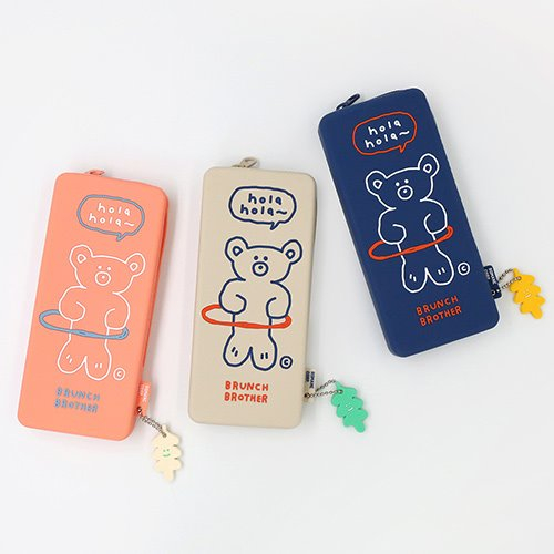 Korean Style Cute Pencase Soft Silicon Holar Bear Pen Bag