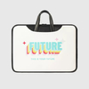 Custom Logo Design PU Leather Laptop Bag Future Feeling Men Women Travel Laptop Briefcase 