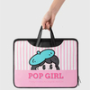 Custom Logo Design PU Leather Laptop Bag Girl Character College Students Travel Daily Use Laptop Bag
