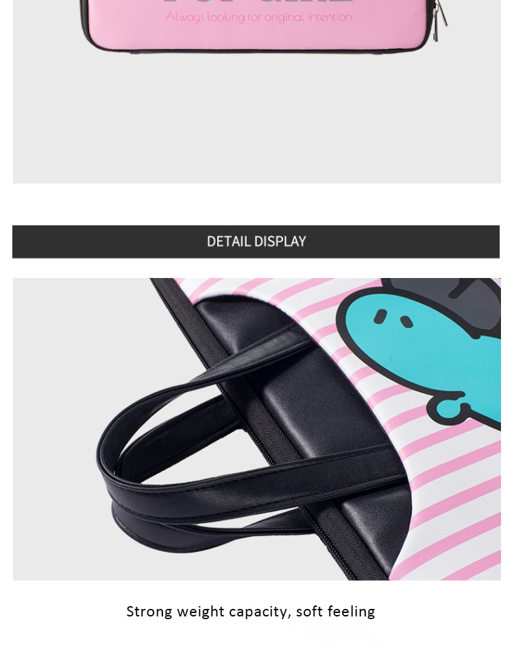 Girl character laptop bag part