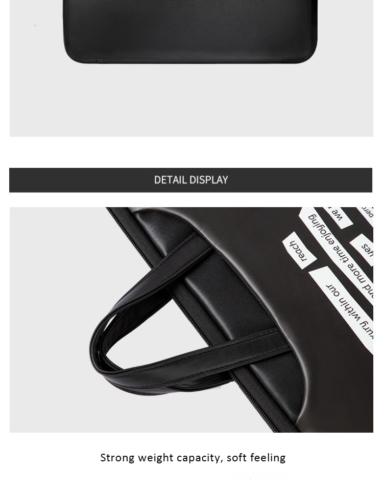 Simple black laptop bag part show