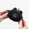 Cute Korean Style Airpods Pouch Soft Black Kitty Mini Key Coin Pouch for Girls