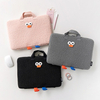 Cute Carton POMPOM Laptop Bag with Handle Strap Soft Cotton Shockproof Laptop Briefcase