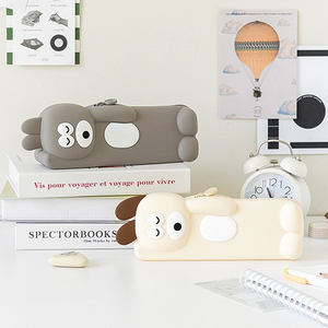 Cute Silicone Animal Shape Pen Case Students School Pen Bag