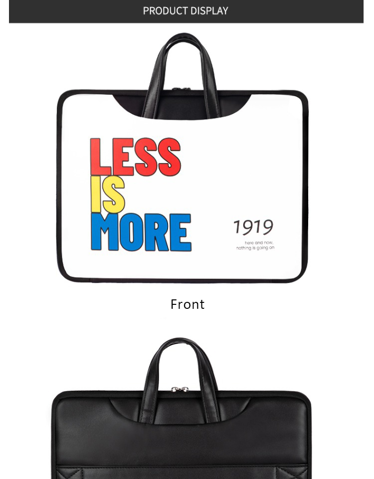 Less is more laptop bag front