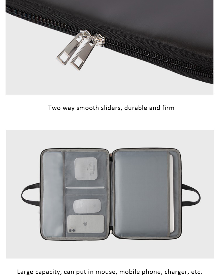 Simple black laptop bag inner