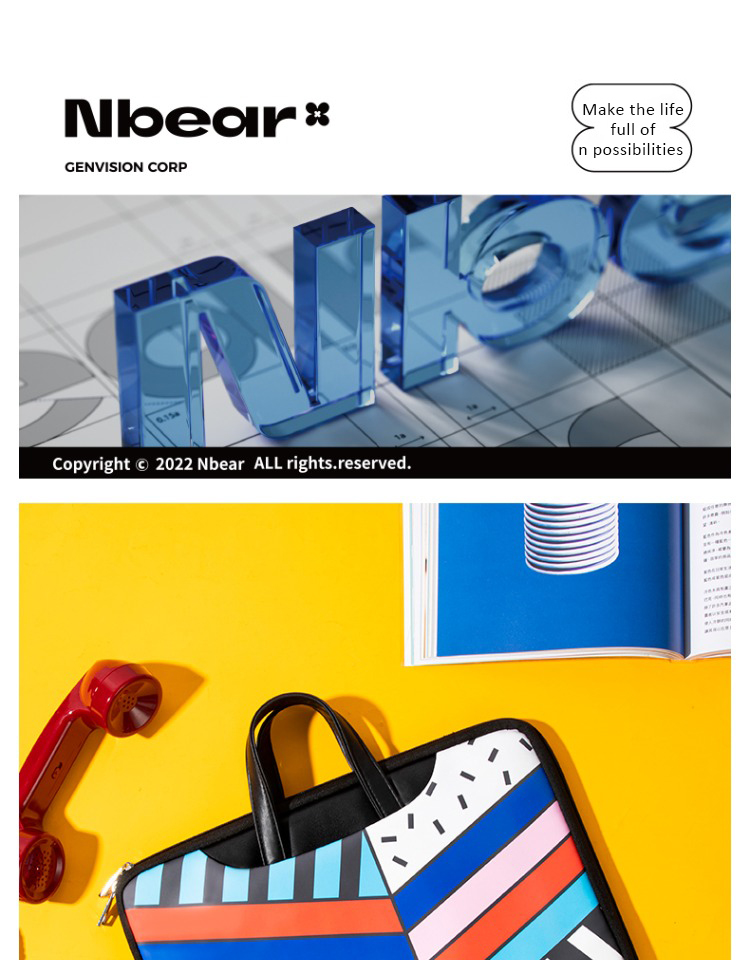 colorful stripe laptop bag details