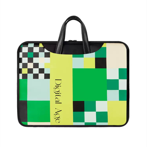 Custom Logo Design PU Leather Laptop Bag Chessboard Pattern Waterproof Laptop Briefcase