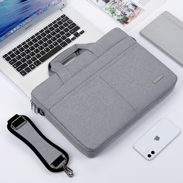 Soft Business Laptop Briefcase with Shoulder Strap Simple Style Laptop Bag