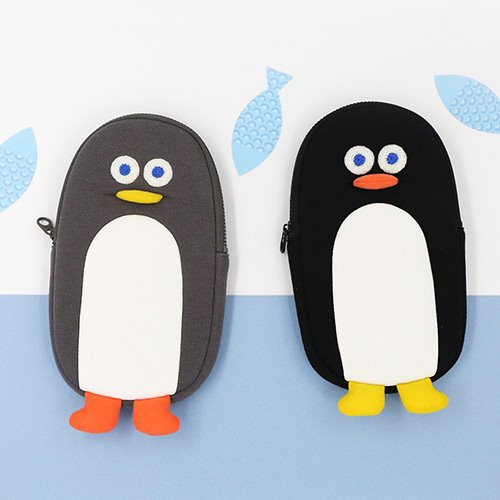 Korean Style Soft Cotton Pen Bag Penguin Shape Student Pencase 
