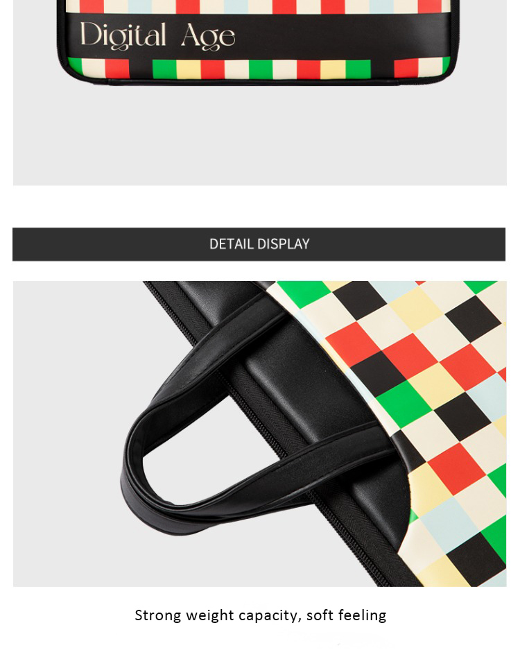 retro laptop bag details