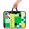Custom Logo Design PU Leather Laptop Bag Chessboard Pattern Waterproof Laptop Briefcase