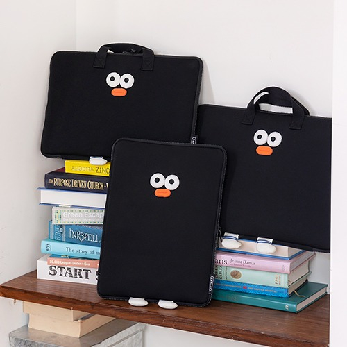 Cute Carton POMPOM Laptop Bag with Handle Strap Soft Cotton Shockproof Laptop Briefcase