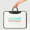 Custom Logo Design PU Leather Laptop Bag Future Feeling Men Women Travel Laptop Briefcase 