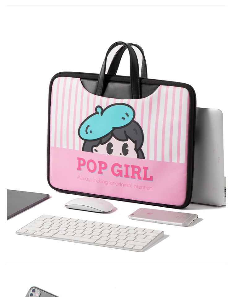 Girl character laptop bag scene show
