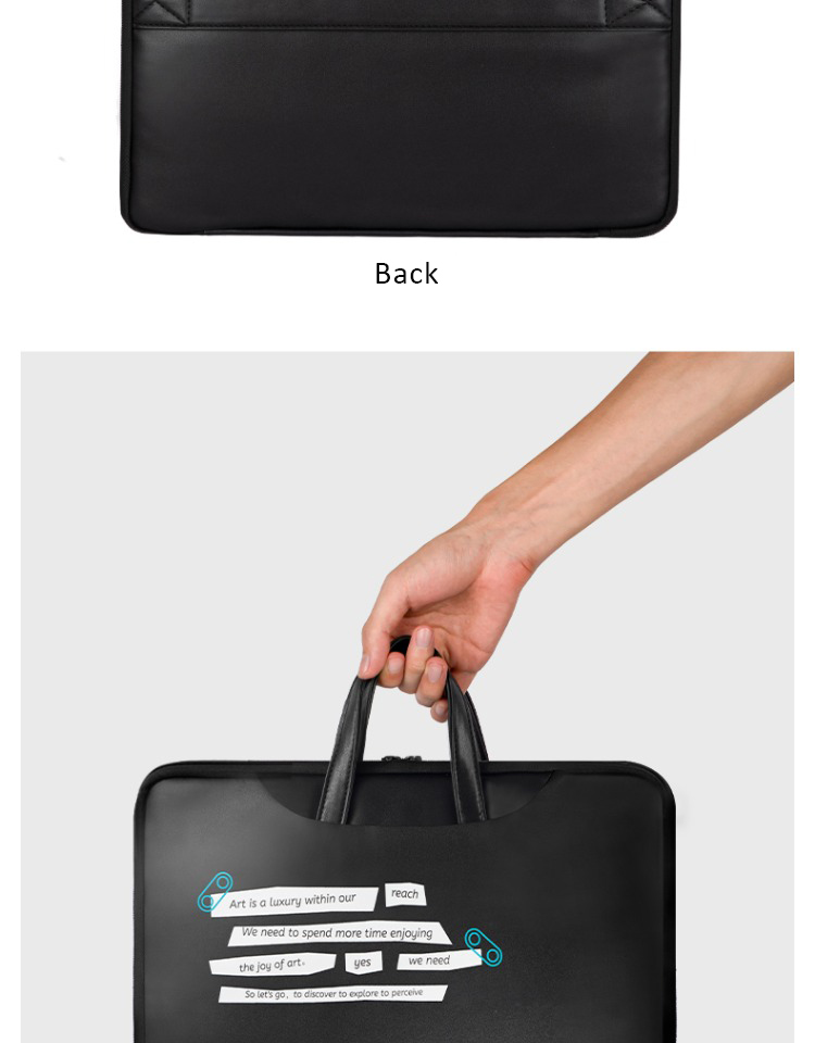 Simple black laptop bag use